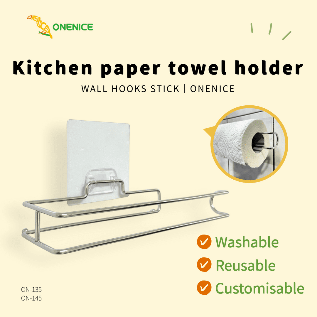Self Adhesive Kitchen Paper Towel / Roll Holder│ONENICE