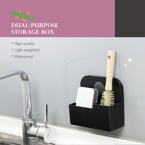 wall mounted Adhesive dual compartment storage box